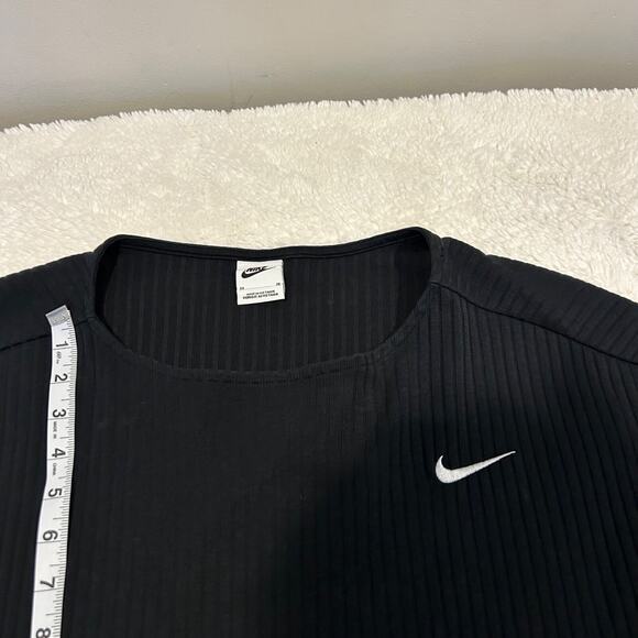 Nike Womens Plus SZ 2XL Black Ribbed Short Sleeve Crop Top - Picture 5 of 6